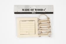 Trappe d'accès au grenier et échelle de corde, dim. 9-20 cm, 1 set [HOB-55977]