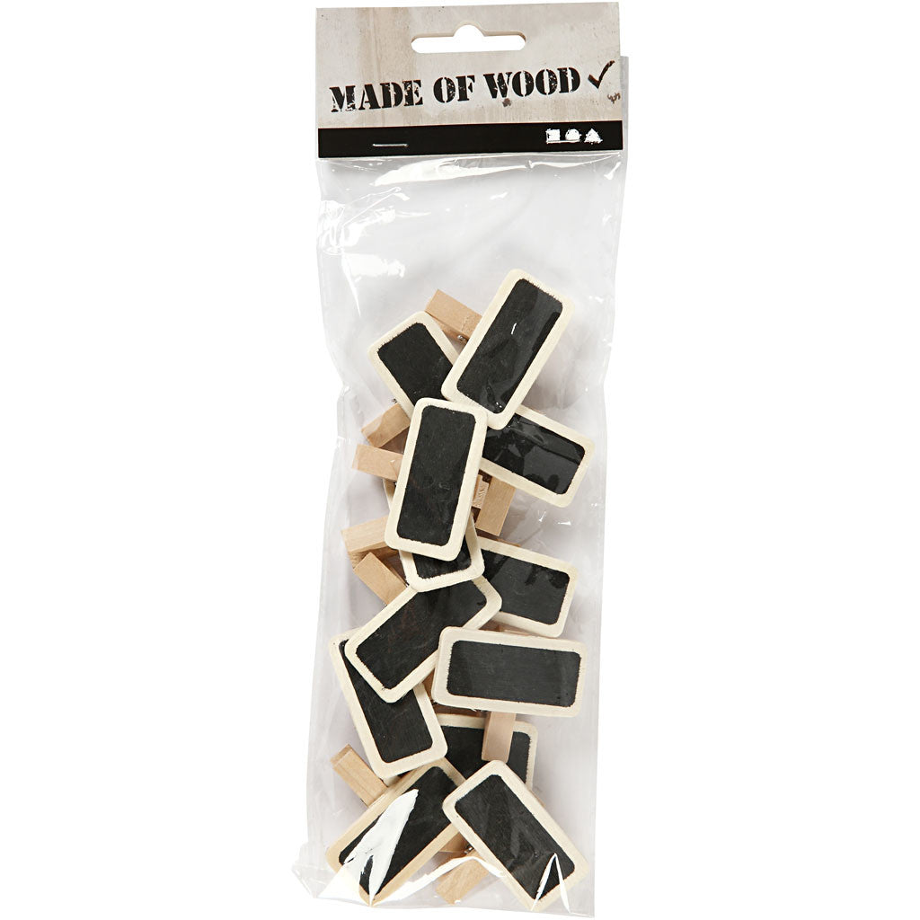 Mini tableaux à pince, dim. 4x2 cm, 12 pièces/ 1 Pq. [HOB-562160]