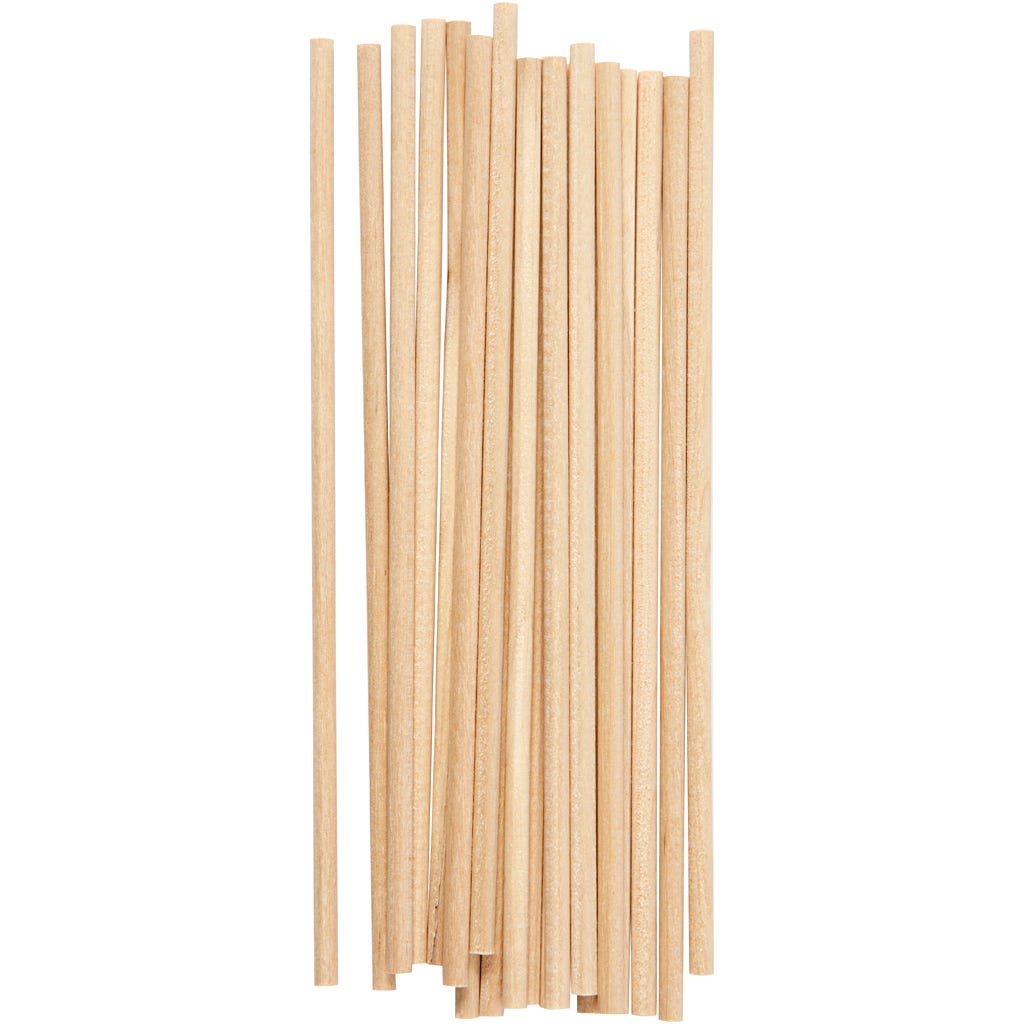Bâtonnets en Bois, L : 15 cm, d 4 mm, 20 pièces/ 1 Pq. [HOB-563070]
