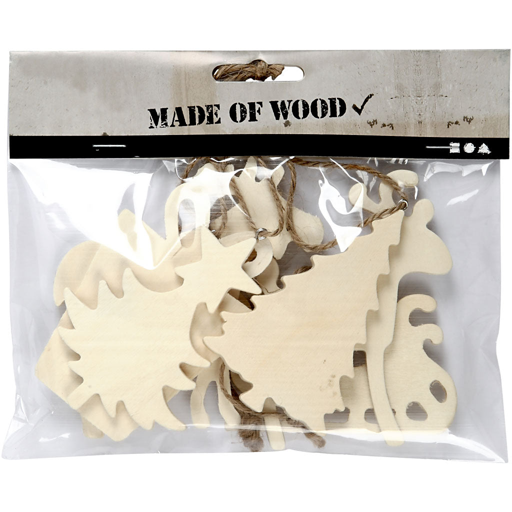 Ornements, dim. 7-9 cm, ép. 4 mm, 6 pièces/ 1 Pq. [HOB-564040]