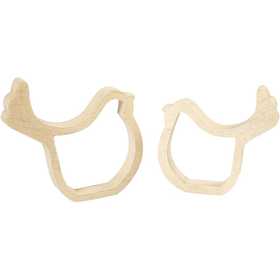 Poule de Pâques, H : 13 cm, P: 2 cm, L : 13 cm, 2 pièces/ 1 Pq. [HOB-56434]