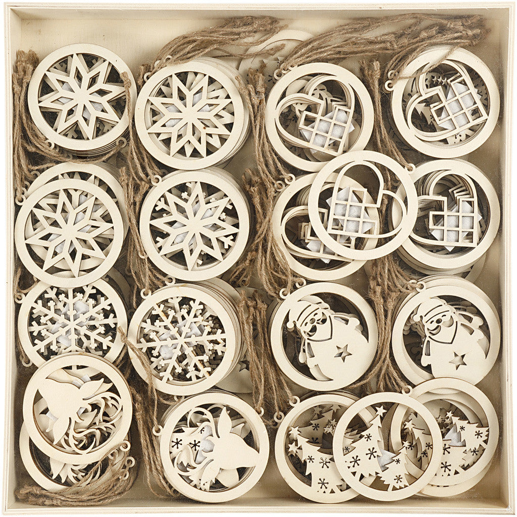 Décorations de Noël, d 8 cm, ép. 0,3 cm, 144 pièces/ 1 Pq. [HOB-56808]