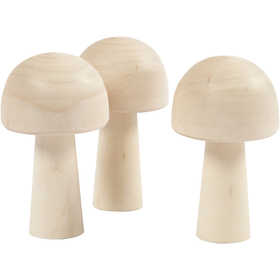 Champignon en bois, H : 5,2 cm, d 2,9 cm, 3 pièces/ 1 Pq. [HOB-56935]