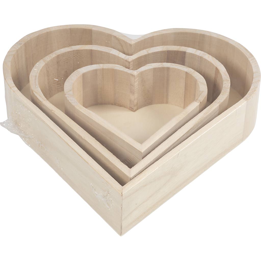 Plats en forme de coeur, H : 13-25 cm, P: 5-5,2 cm, 3 pièces/ 1 Pq. [HOB-57452]
