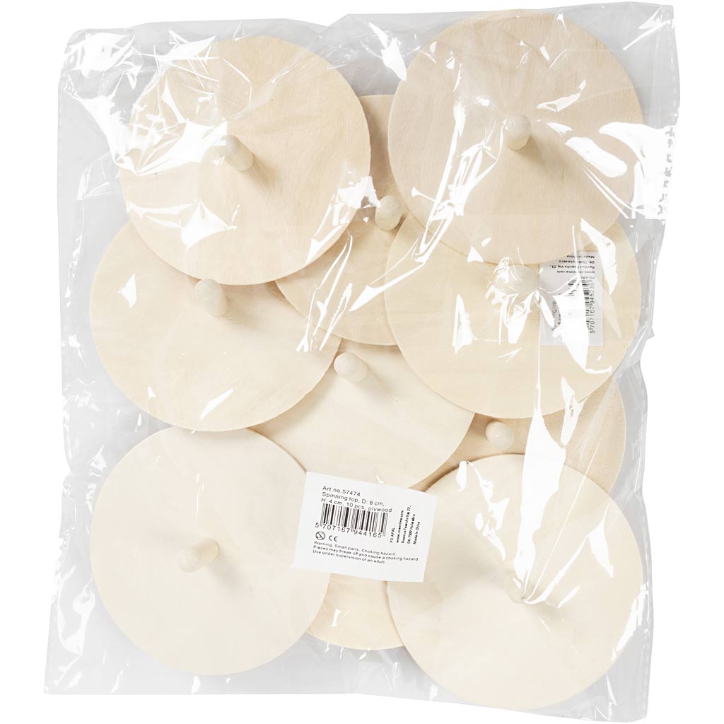 Toupie, H : 4 cm, d 8 cm, 10 pièces/ 1 Pq. [HOB-57474]