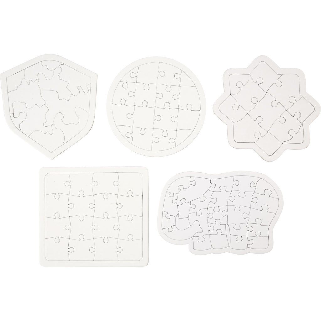 Puzzle, dim. 17-21 cm, blanc, 10 pièces/ 1 Pq. [HOB-57476]