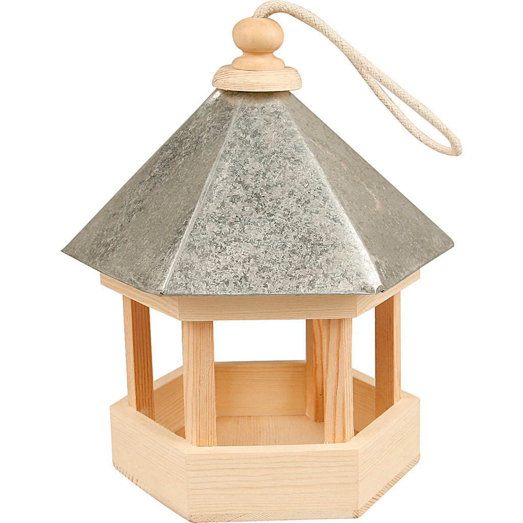 Bird Table with zinc roof, size 22x18x16,5 cm