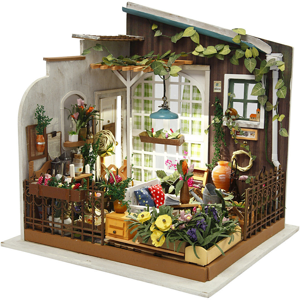 Pièce miniature DIY, Jardin, H : 21 cm, L : 19,5 cm, 1 pièce [HOB-57880]