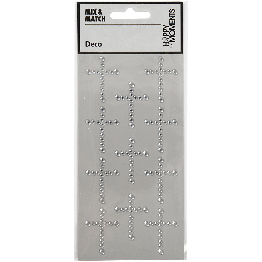 Pierres de strass autocollantes, dim. 35x25 mm, argent, 11 pièces/ 1 Pq. [HOB-586043]