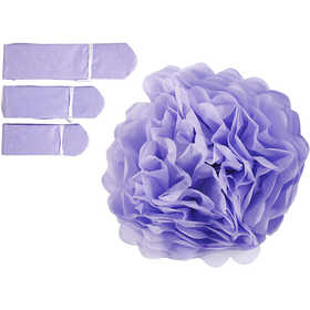 Pompons en papier, d 20+24+30 cm, 16 gr, violet, 3 pièces/ 1 Pq. [HOB-590005]
