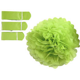 Pompons en papier, d 20+24+30 cm, 16 gr, vert citron, 3 pièces/ 1 Pq. [HOB-590007]