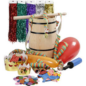Tonneau de carnaval avec accessoires, H : 38 cm, petit, 1 set [HOB-59208]