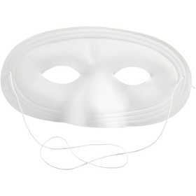 Masque demi-visage, H : 10 cm, L : 17,5 cm, blanc, 12 pièces/ 1 Pq. [HOB-59240]