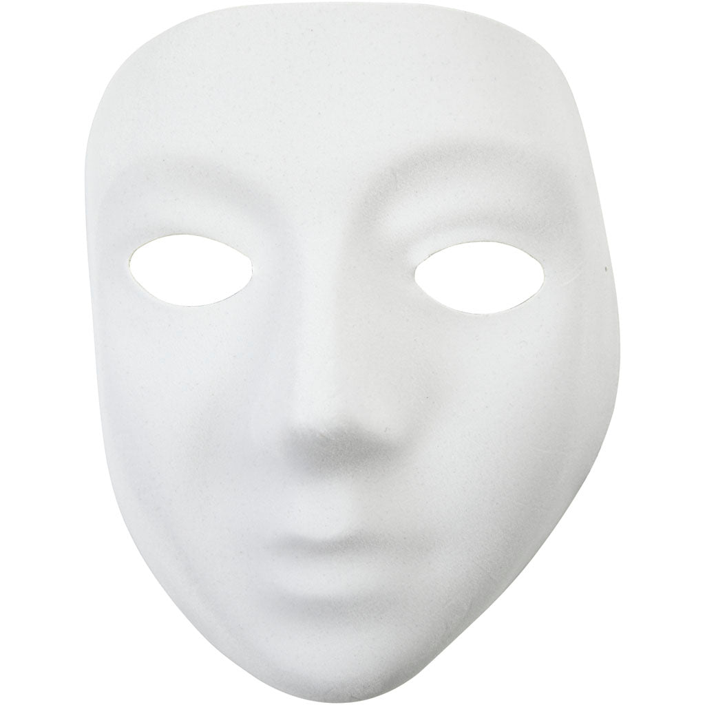 Masque visage , H : 17,5 cm, L : 14 cm, blanc, 1 pièce [HOB-592440]