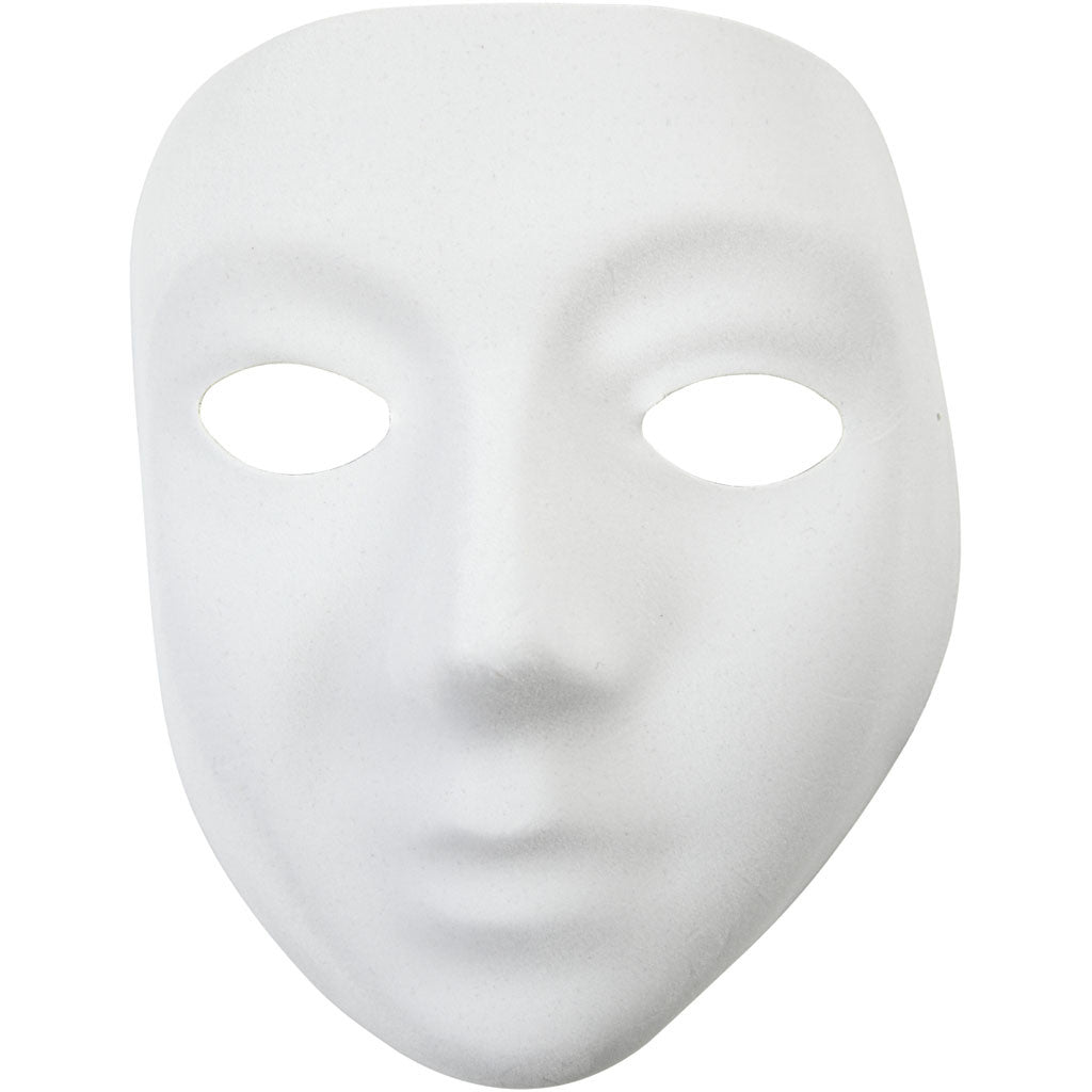 Masque visage , H : 17,5 cm, L : 14 cm, blanc, 12 pièces/ 1 Pq. [HOB-59244]