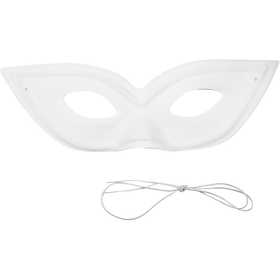 Masque demi-visage, H : 7 cm, L : 20 cm, blanc, 12 pièces/ 1 Pq. [HOB-59247]