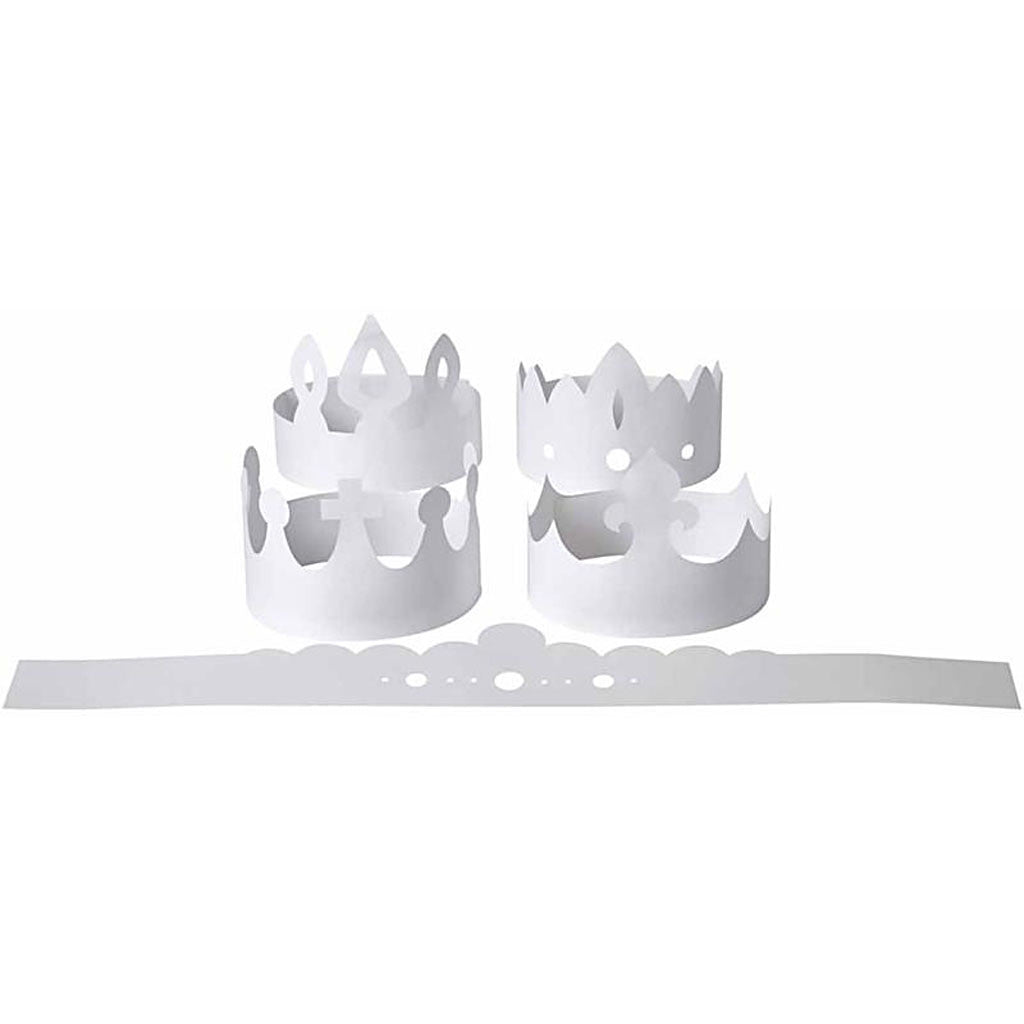 Couronnes, H : 10-16,5 cm, L : 60 cm, 230 gr, blanc, 5 pièces/ 1 Pq. [HOB-59262]