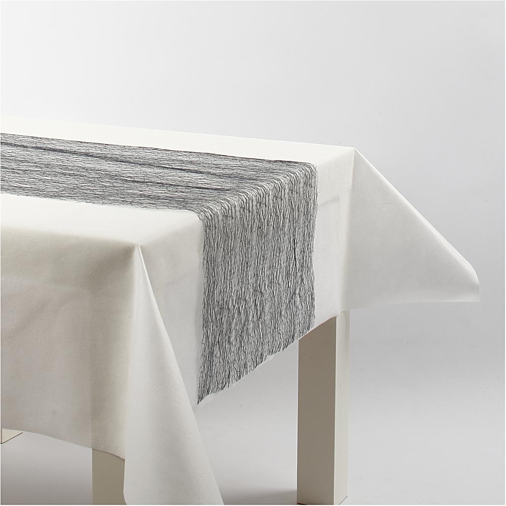 Chemins de table, L : 30 cm, noir, 10 m/ 1 rouleau [HOB-593002]