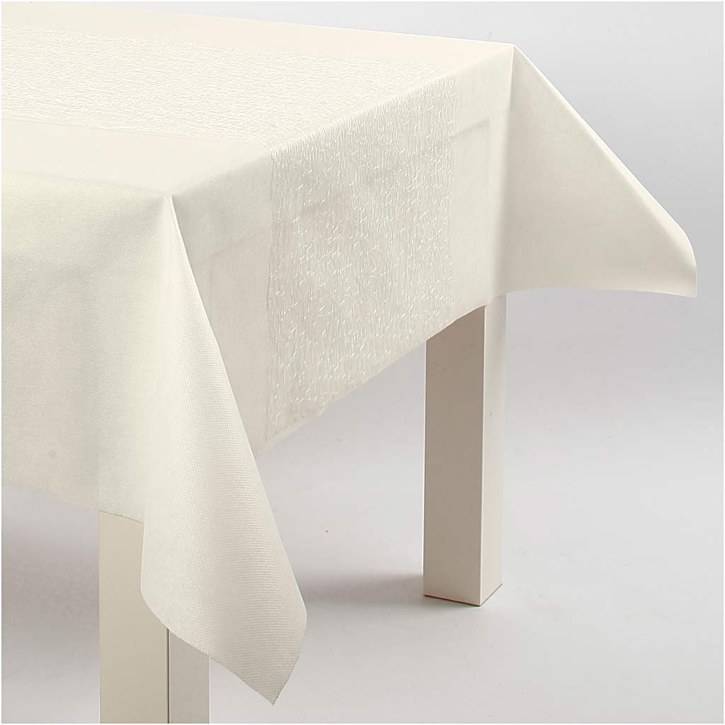 Chemins de table, L : 30 cm, blanc cassé, 10 m/ 1 rouleau [HOB-593021]