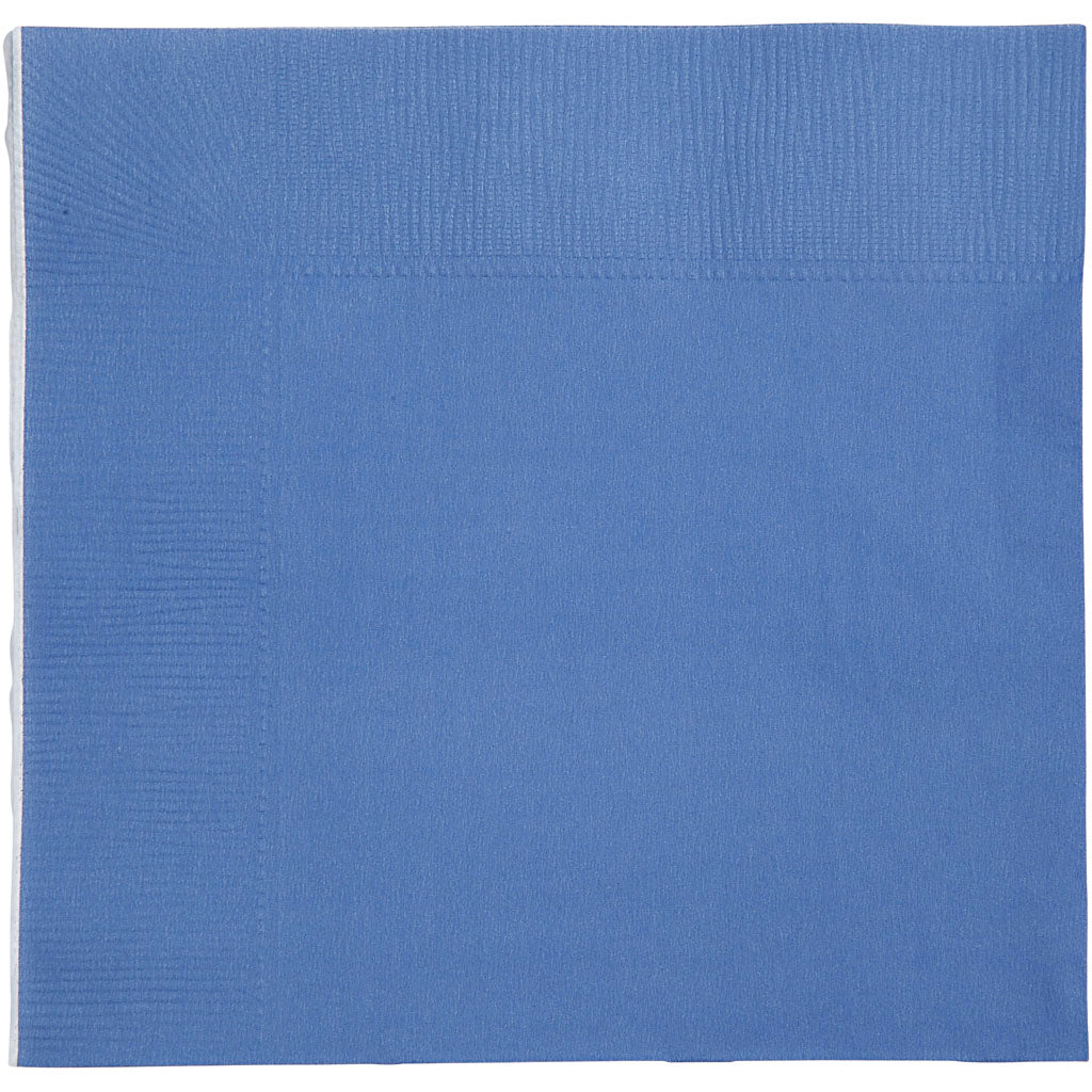 Serviettes de table, verso blanc, dim. 33x33 cm, bleu clair, 20 pièces/ 1 Pq. [HOB-599011]