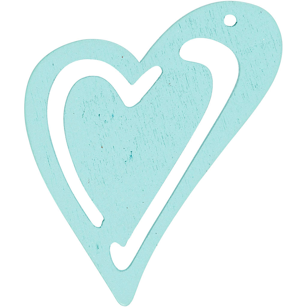 Heart, size 55x45 mm, thickness 2 mm, turquoise, 10 pc