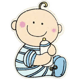 Bébé, dim. 24x35 mm, ép. 1,7 mm, bleu clair, 10 pièces/ 1 Pq. [HOB-599811]