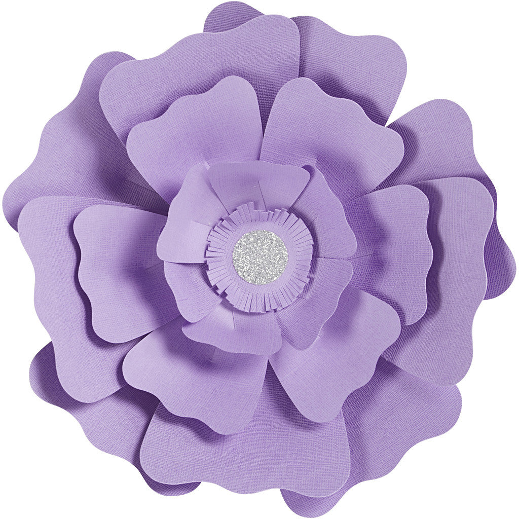 Fleurs en papier, d 15+25 cm, 230 gr, violet, 2 pièces/ 1 Pq. [HOB-599905]