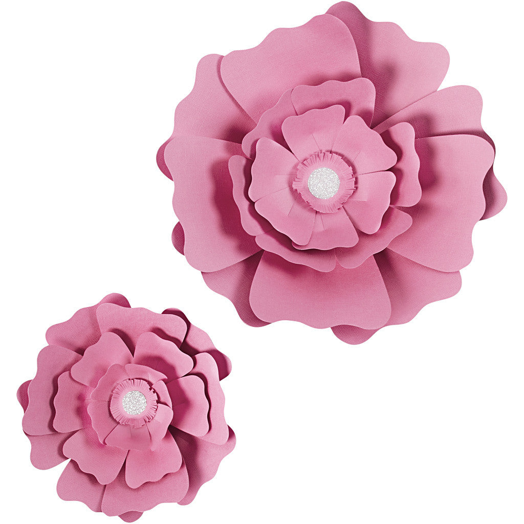 Fleurs en papier, d 15+25 cm, 230 gr, rose clair, 2 pièces/ 1 Pq. [HOB-599909]