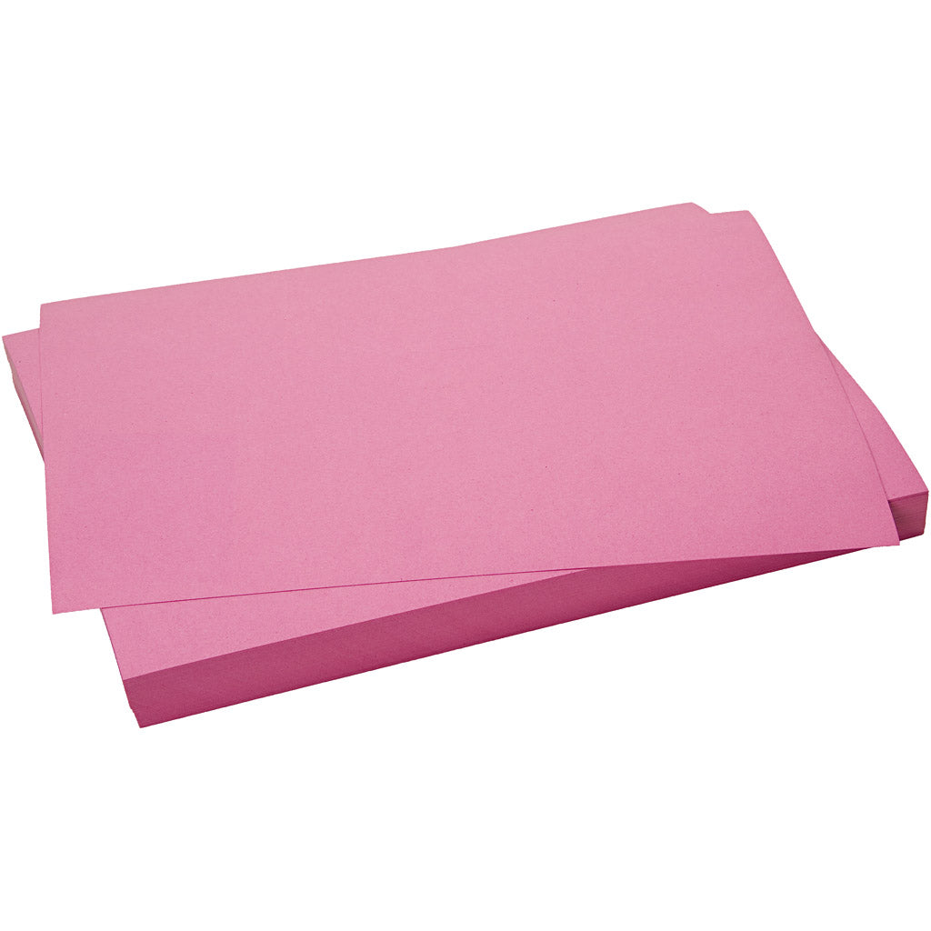 Papier Cartonné, feuille 50x70 cm, 270 gr, rose, 10 flles/ 1 Pq. [HOB-540942]