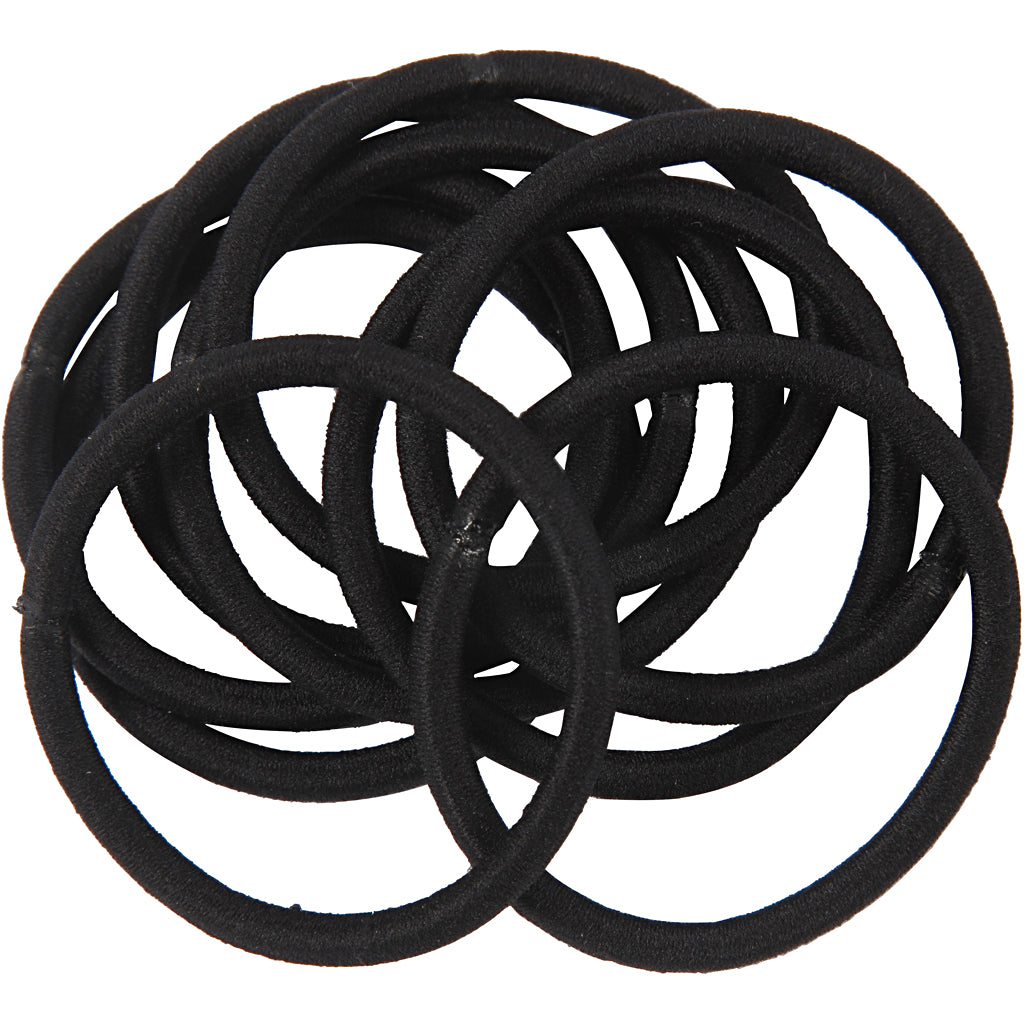 Élastique à cheveux, d 45 mm, noir, 10 pièces/ 1 Pq. [HOB-600985]