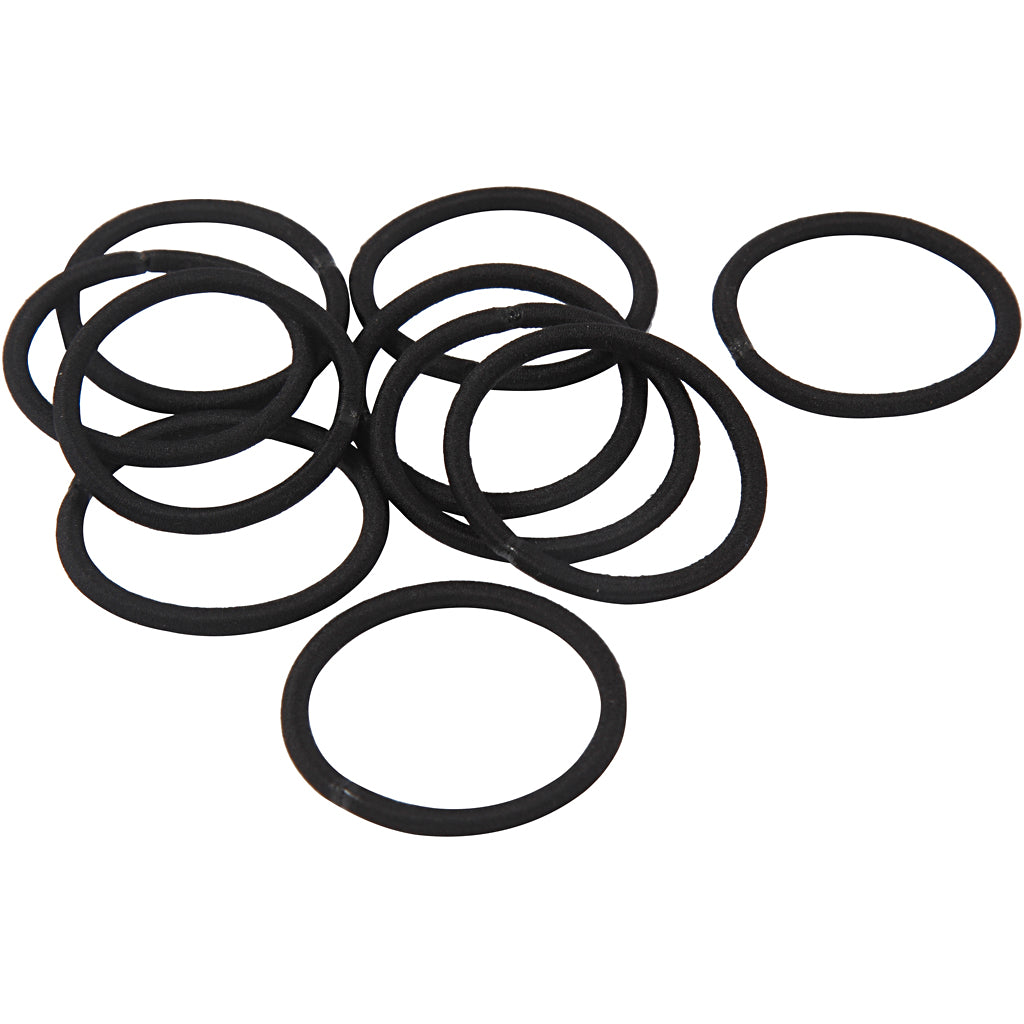 Élastique à cheveux, d 45 mm, noir, 10 pièces/ 1 Pq. [HOB-600985]