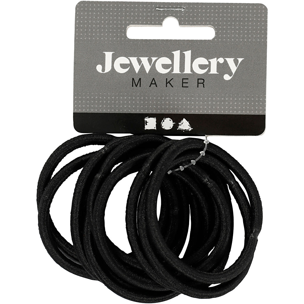Élastique à cheveux, d 45 mm, noir, 10 pièces/ 1 Pq. [HOB-600985]