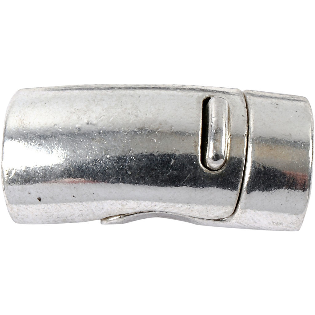 Fermoir magnétique, d 26 mm, diamètre intérieur 10 mm, argent antique, 1 pièce [HOB-60146]