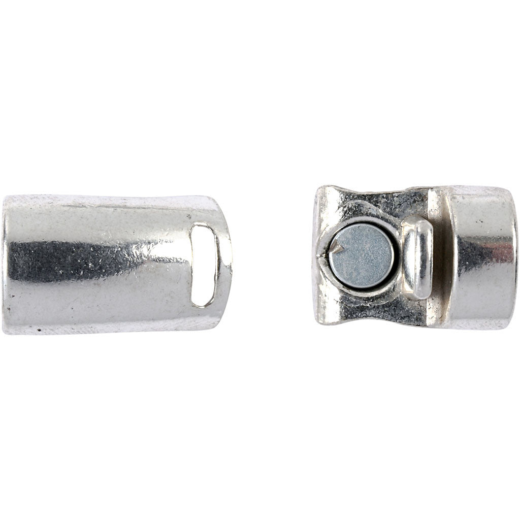 Fermoir magnétique, d 26 mm, diamètre intérieur 10 mm, argent antique, 1 pièce [HOB-60146]