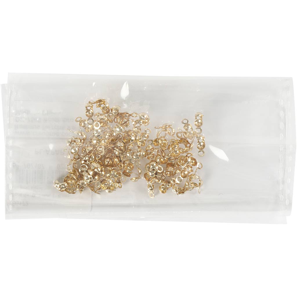 Embouts cache-noeud, L : 8 mm, d 3 mm, doré, 100pièce/ 1 Pq. [HOB-60172]