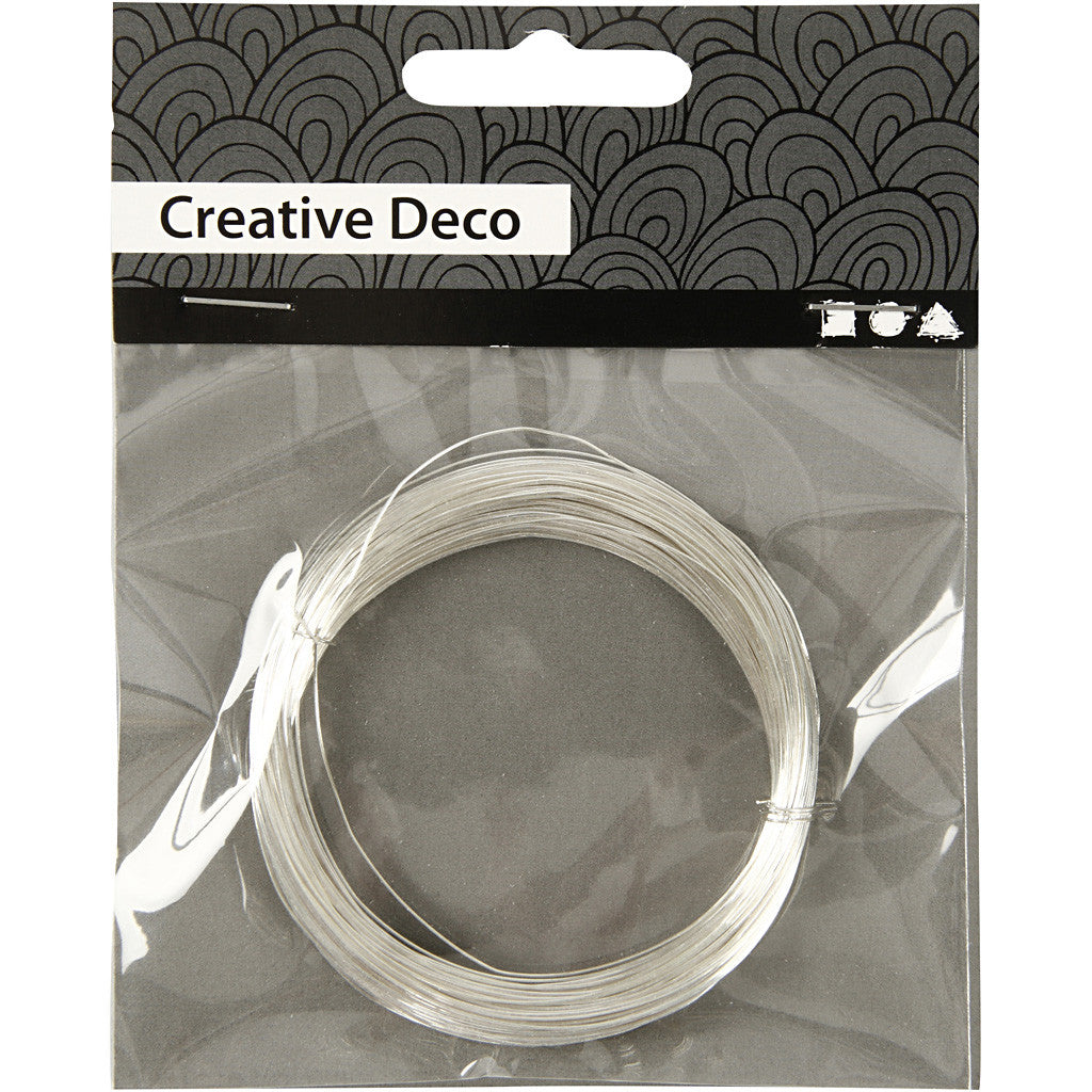 Fil argenté, ép. 0,4 mm, argenté, 20 m/ 1 rouleau [HOB-61004]