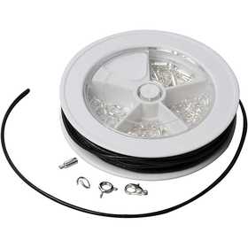 Kit de démarrage pour la fabrication de bijoux, Lacets en cuir, noir, argenté, 1 set [HOB-61367]