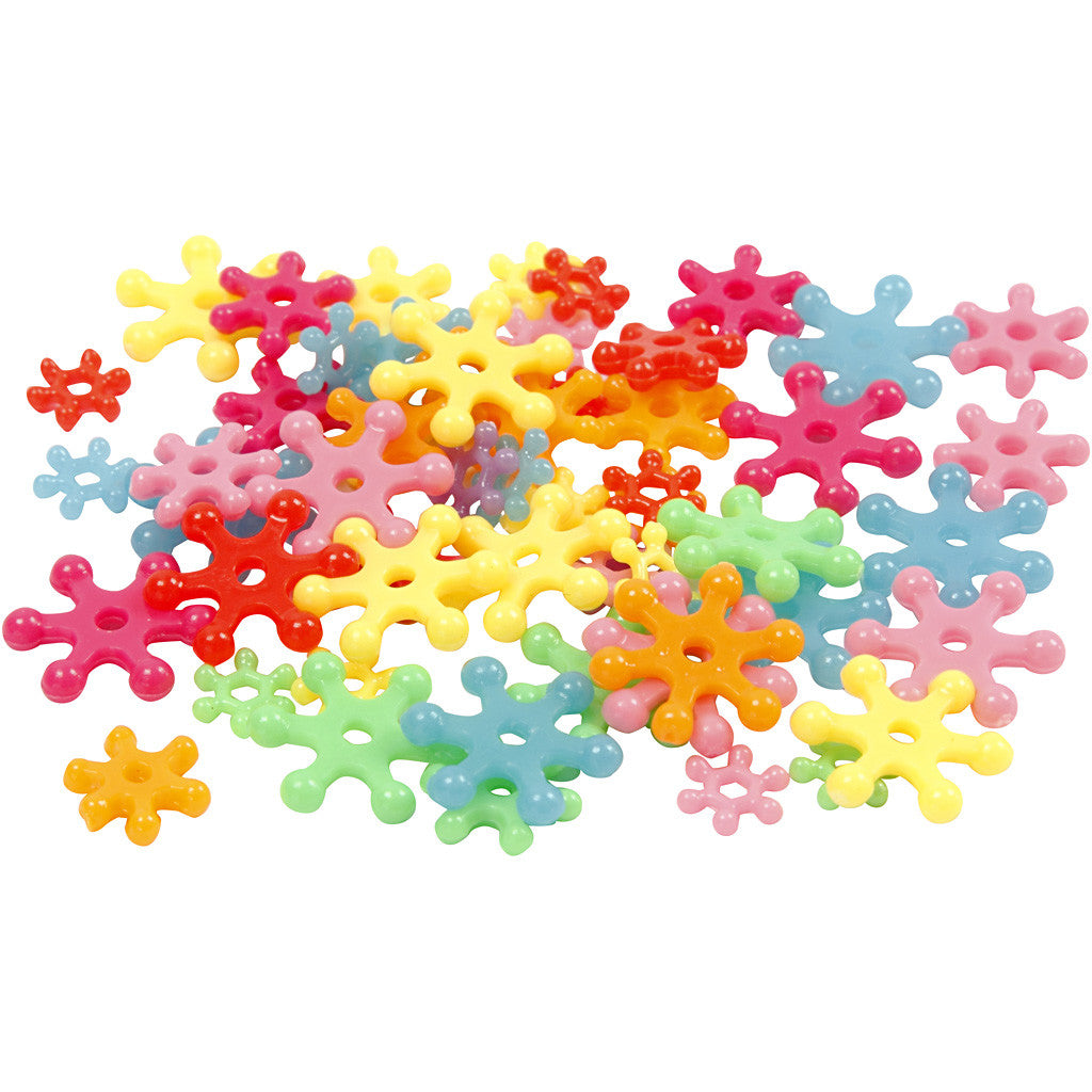 Perles Plastique Novelty, d 7-13,5 mm, diamètre intérieur 2 mm, ca. 4000 pièce, ass. de couleurs, 270 gr, 700 ml/ 1 boîte [HOB-61761]