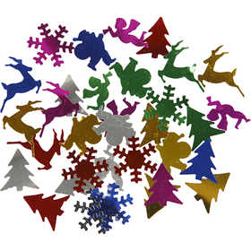 Sequins, dim. 15 mm, couleurs métalliques, 250 gr/ 1 Pq. [HOB-61860]