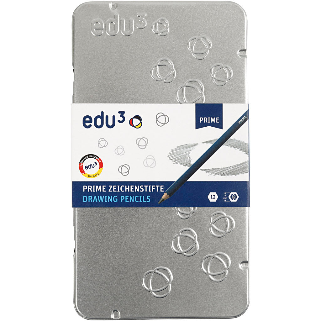 Crayon à Papier edu, B,2B,4B,5B,6B,8B,9B,HB,H,2H,3H,4H, 12 pièces/ 1 Pq. [HOB-620180]