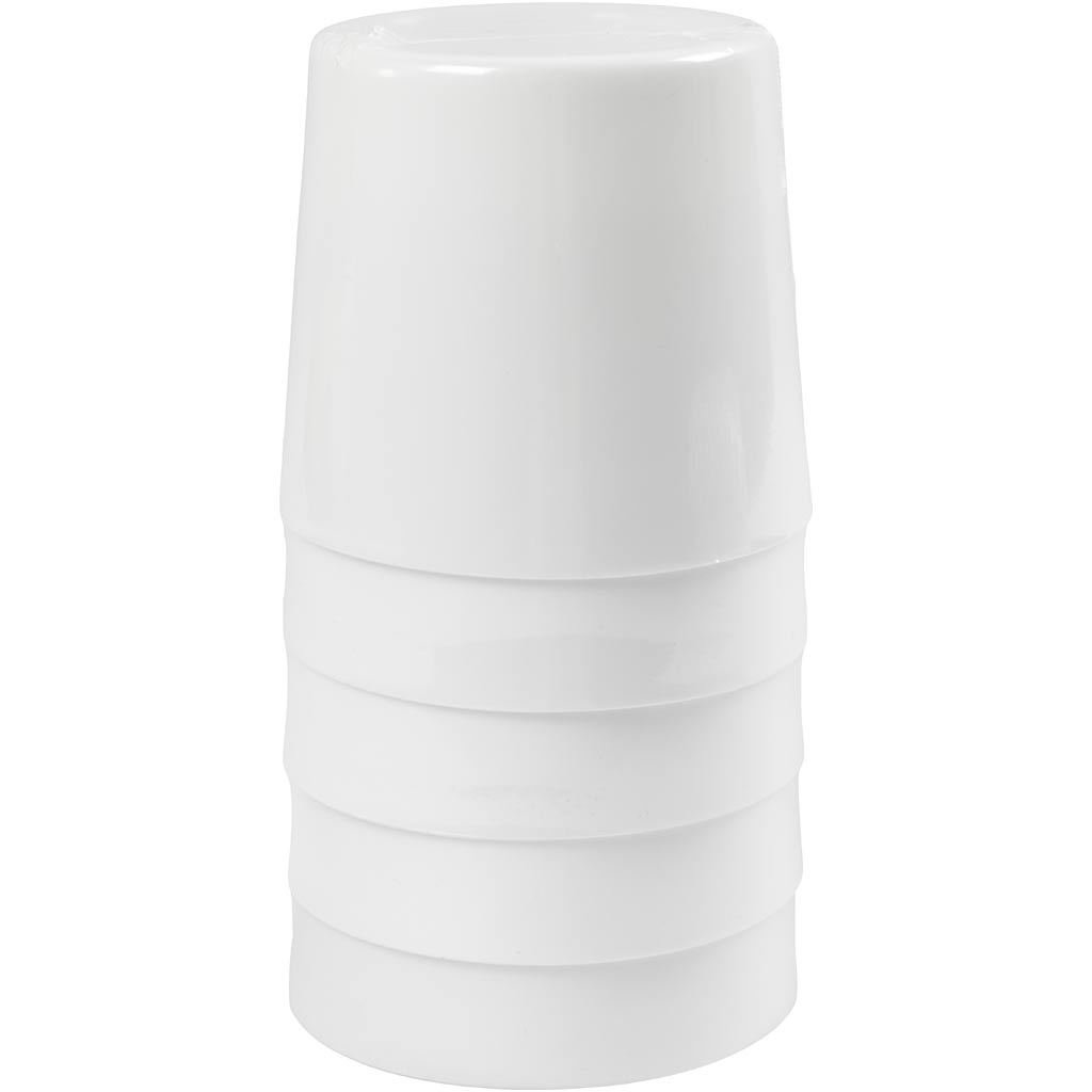 verre/gobelet, H : 9,5 cm, d 8,5 cm, 300 ml, blanc, 5 pièces/ 1 Pq. [HOB-667051]