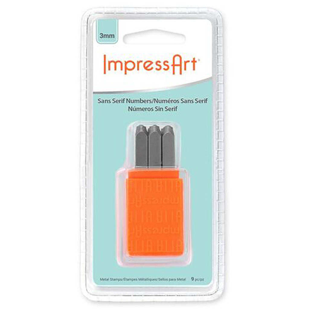 Set de tampons relief, Chiffres, dim. 3 mm, Police: marin , 9 pièces/ 1 set [HOB-67565]