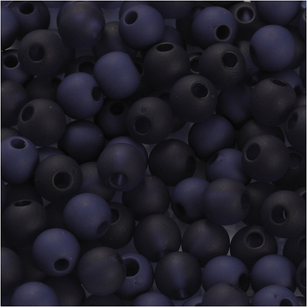 Perles en plastique, d 6 mm, diamètre intérieur 2 mm, ca. 150 pièce, bleu, 40 gr/ 1 Pq. [HOB-69593]