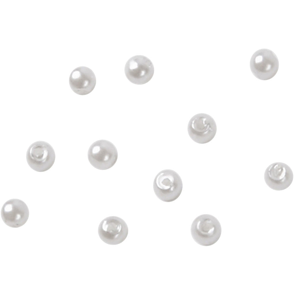 Perles de cire, d 3 mm, diamètre intérieur 0,7 mm, nacré, 150pièces/ 1 Pq. [HOB-698061]