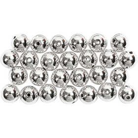 Perles de Cire, d 8 mm, diamètre intérieur 1 mm, argent, 50 pièces/ 1 Pq. [HOB-698241]
