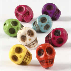 Howlite, d 12 mm, diamètre intérieur 1,5 mm, Couleurs vives, 32 pièces/ 1 Pq. [HOB-69919]