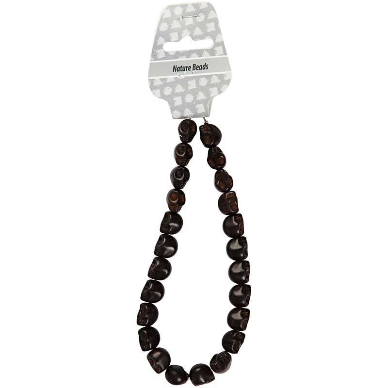 Howlite, d 12 mm, diamètre intérieur 1,5 mm, noir, 32 pièces/ 1 Pq. [HOB-69921]