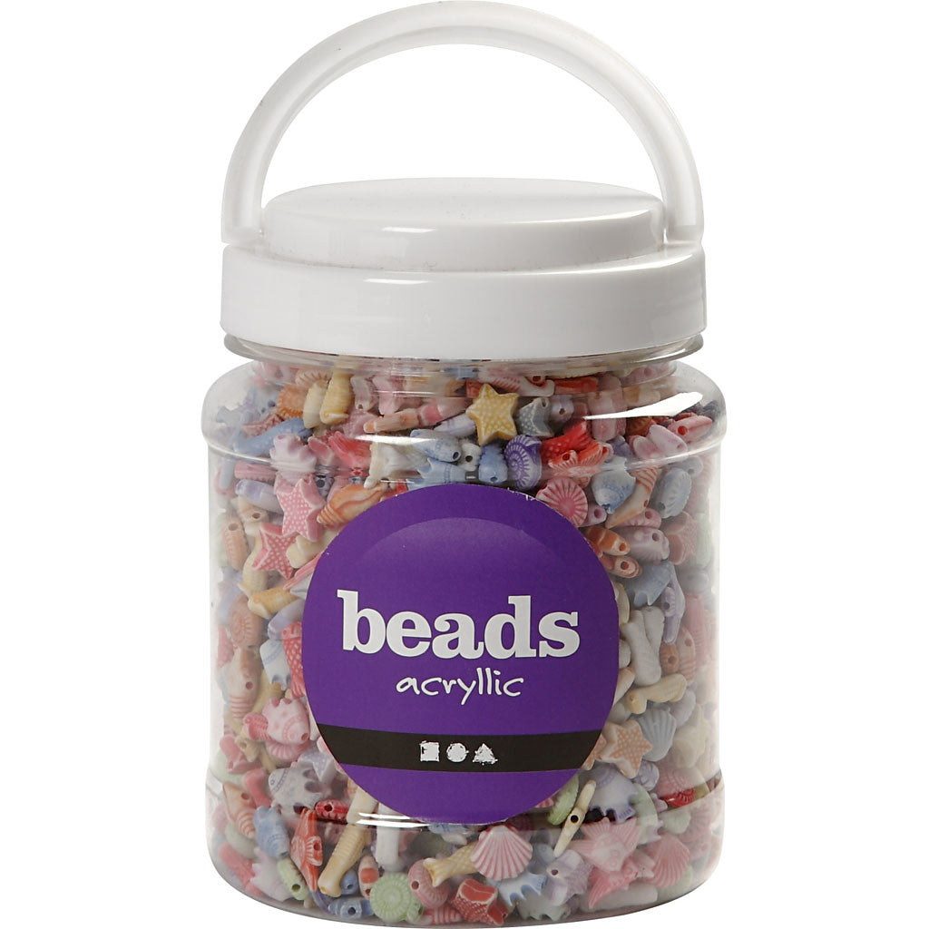 Perles Pastel, dim. 9-12 mm, diamètre intérieur 1,2 mm, ca. 1600 pièce, 500 gr, 700 ml/ 1 boîte [HOB-69980]