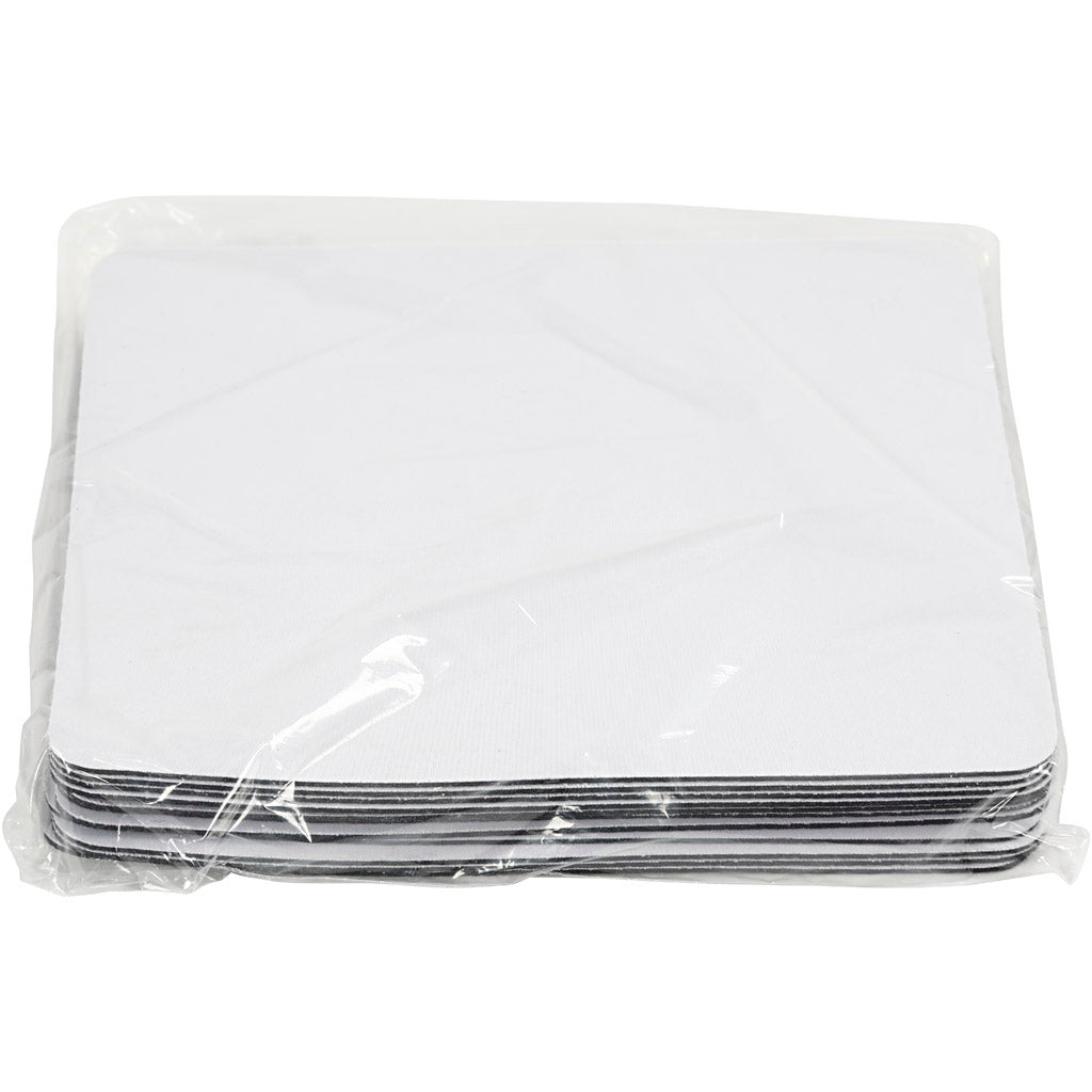 Tapis de souris, dim. 20x24 cm, blanc, 12 pièces/ 1 Pq. [HOB-706046]