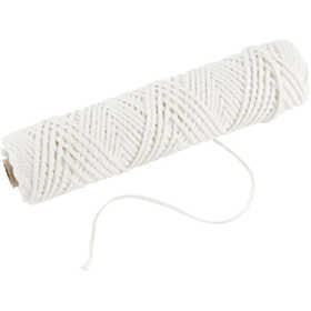 Mèche, Adapté aux bougies trempées (dia. 30 mm) et aux bougies moulées (dia. 80-100 mm) , L : 2 mm, 100 gr, 50 m/ 1 rouleau [HOB-73321]